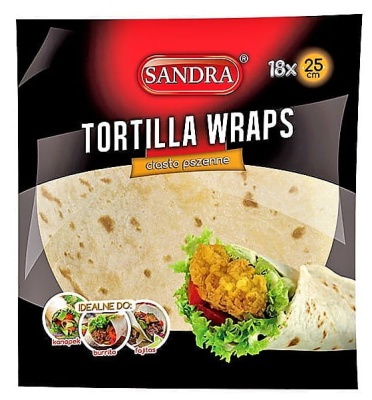 Tortilla Wraps Placki Sandra Średnica 25cm 18 szt.jpg