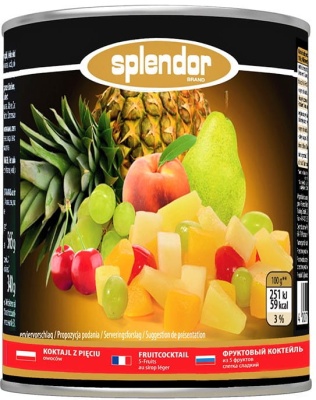 Koktajl owoców europejskich Splendor puszka 850 ml.jpg