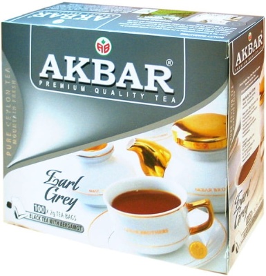 Akbar Tea Earl Grey Herbata czarna 100 torebek z zawieszką