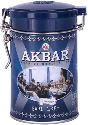 Akbar Tea Earl Grey Herbata czarna liściasta 100g puszka