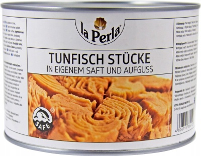 La Perla Tuńczyk Kawałki w sosie własnym 1705g.jpg