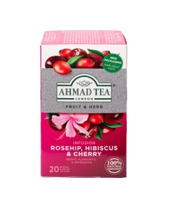 Ahmad Tea Napar Herbaciany Rosehip Cherry Dzika róża i Wiśnia 20 torebek aluminiowych