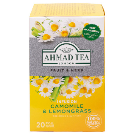 Ahmad Tea Camomile Lemongrass Rumianek i Trawa Cytrynowa 20 torebek aluminiowych
