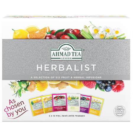 Ahmad Tea Herbalist zestaw owocowo ziołowych naparów 6 x 10 torebek aluminiowych