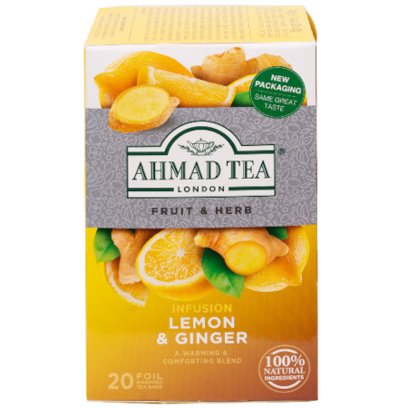 Ahmad Tea Napar Herbaciany Lemon Ginger Cytryna Imbir 20 torebek aluminiowych