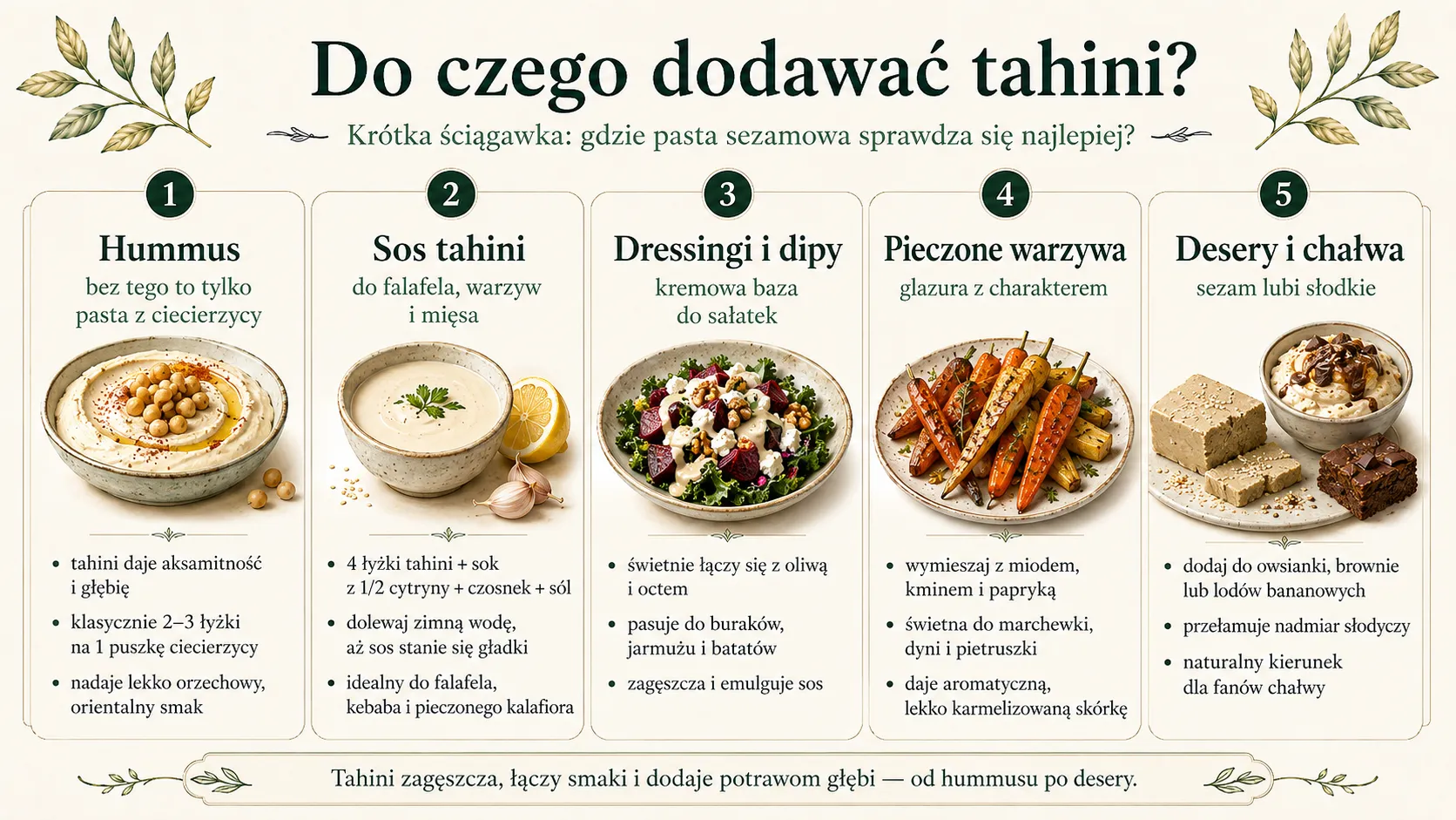 Do czego dodawać tahini?