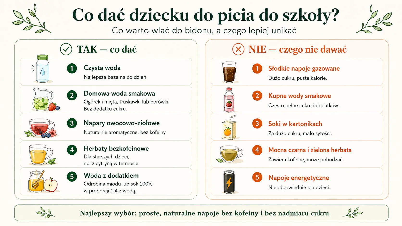 Co dać dziecku do picia do szkoły?